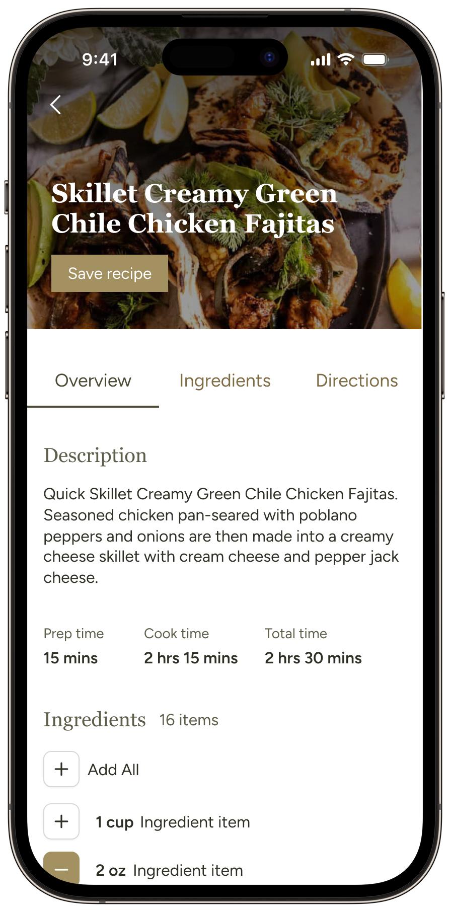 Half Baked Harvest concept — recipe and cook mode